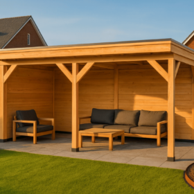 Met zij- en 2x achterwand