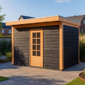 Compleet dicht zwart incl. onbehandelde deur